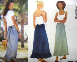 6625 BUTTERICK EZ LONG BACK DRAWSTRING BUSTLE FLARE-A-SKIRT PATTERN 12-16